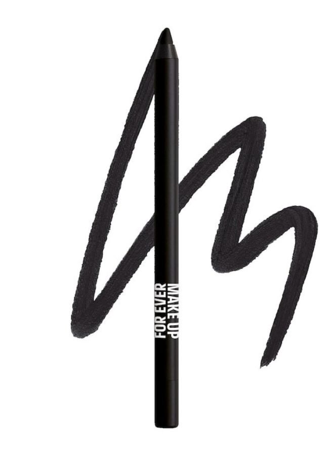 ميك اب فور ايفر قلم تحديد العيون المقاوم للماء من ميك أب فور إيفر، أكوا ريزيست، رقم 01، أسود فاحم - قلم تحديد عيون أسود يدوم طويلاً ومقاوم للماء، 1.2 غرام / 0.04 أونصة - Image 1