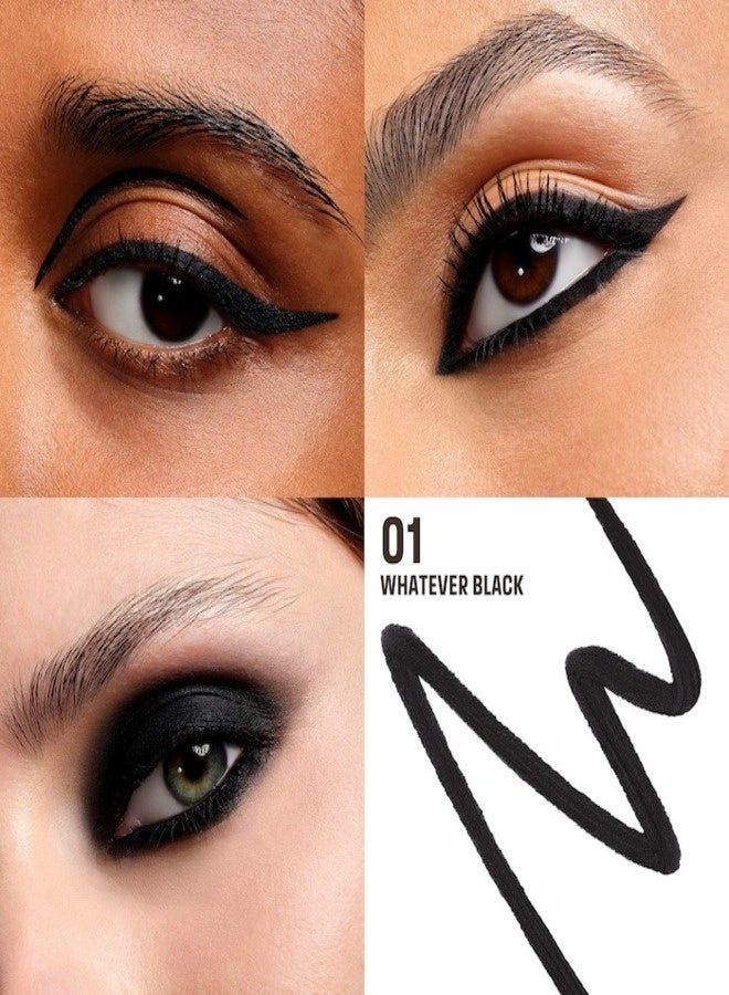 ميك اب فور ايفر قلم تحديد العيون المقاوم للماء من ميك أب فور إيفر، أكوا ريزيست، رقم 01، أسود فاحم - قلم تحديد عيون أسود يدوم طويلاً ومقاوم للماء، 1.2 غرام / 0.04 أونصة - Image 2