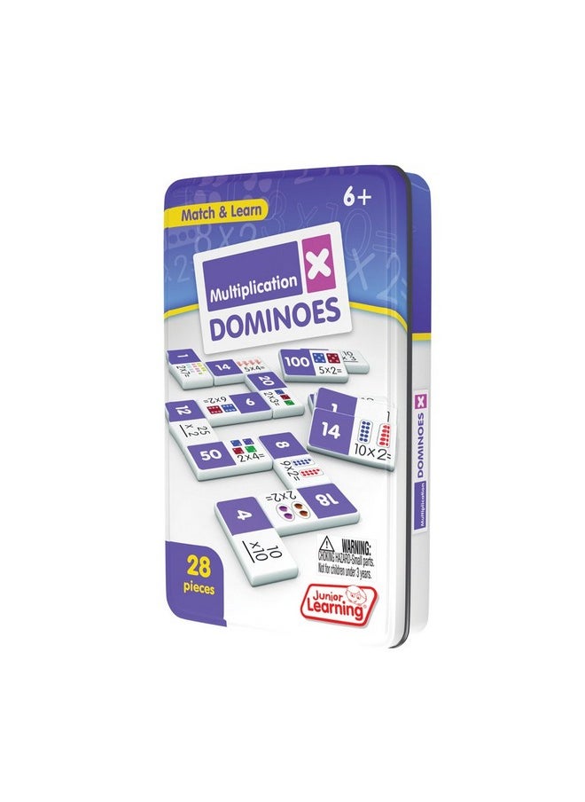 Junior Learning Multiplication Dominoes Game Set 28 Pieces Ages 7 9 Math Skills Grade 2 3  - Image 1