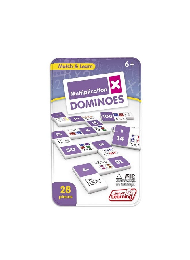 Junior Learning Multiplication Dominoes Game Set 28 Pieces Ages 7 9 Math Skills Grade 2 3  - Image 2