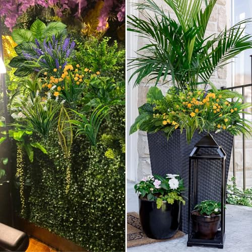 GTIDEA 19 Bundles Outdoor Faux Plants, Artificial Plants & Flowers UV Resistant Fake Plastic Leaves Greenery Stems for Outside Window Box Hanging Baskets Garden Patio Front Porch Decor - Image 5