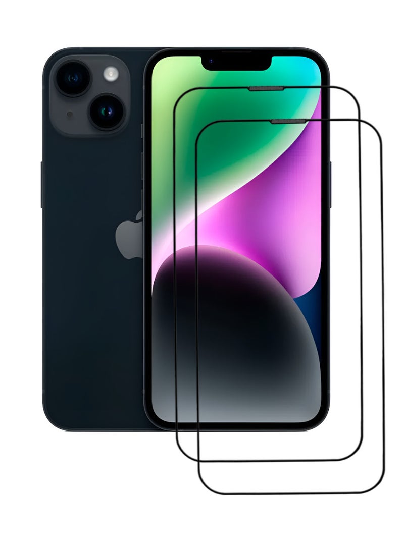 ACLIX 2 Pieces Antistatic ESD Dustproof Premium Quality High Definition Tempered Glass Screen Protector Designed For  iPhone 14 - Image 1