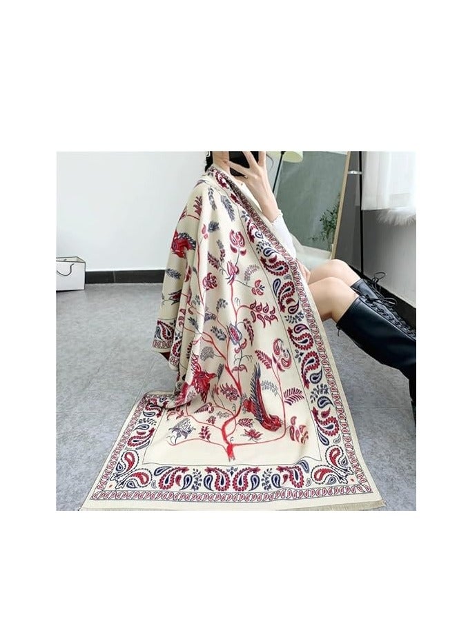 اوشحة للنساء، شالات باشمينا ناعمة متعددة الاستخدامات، شال بطانية، اوشحة كبيرة للنساء، شال لف للارتداء في المساء والبطانية، رداء بونشو مفتوح من الامام - Image 3