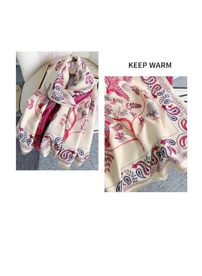 اوشحة للنساء، شالات باشمينا ناعمة متعددة الاستخدامات، شال بطانية، اوشحة كبيرة للنساء، شال لف للارتداء في المساء والبطانية، رداء بونشو مفتوح من الامام - Image 4