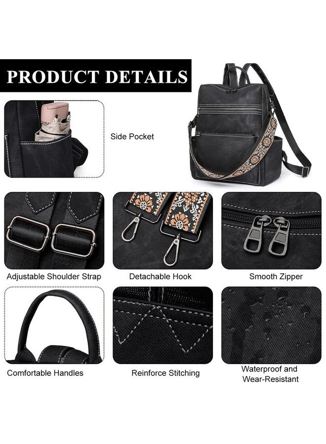 PALAY® Backpack for Women Fashion PU Tote Bag Shoulder Bag with Small Utility Hand Bag, Fashion Variable Tote Shoulder Backpack Multi Layer Casual Day Bag Travel Backpack - Image 3