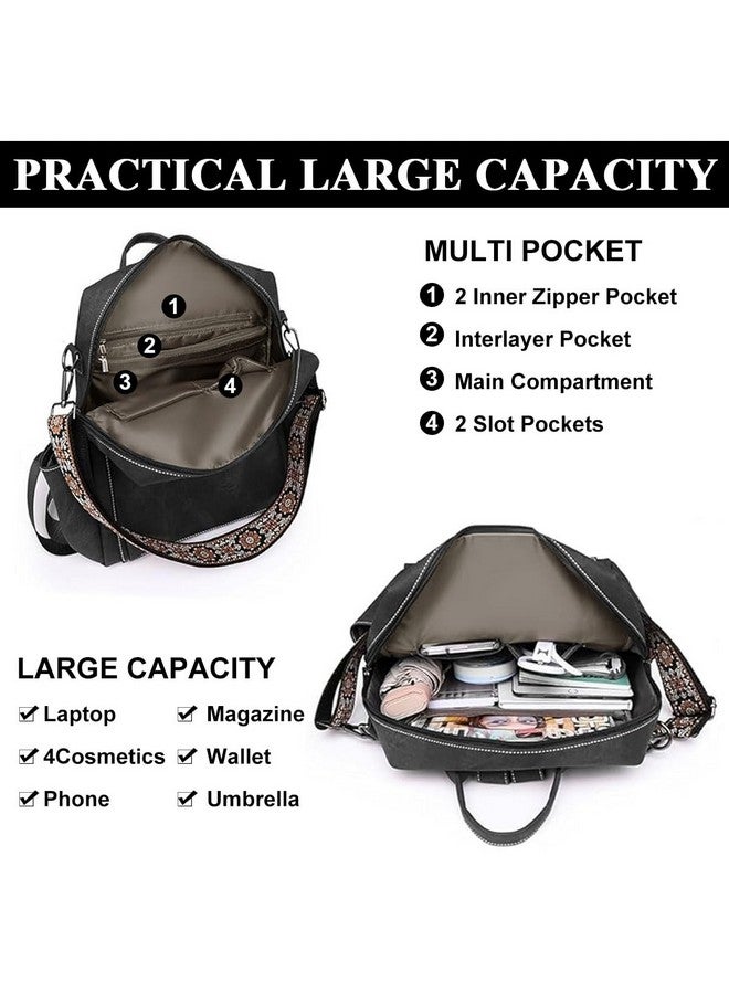 PALAY® Backpack for Women Fashion PU Tote Bag Shoulder Bag with Small Utility Hand Bag, Fashion Variable Tote Shoulder Backpack Multi Layer Casual Day Bag Travel Backpack - Image 4