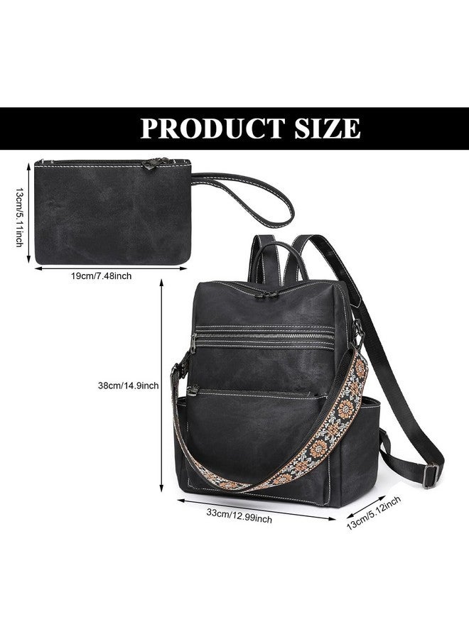 PALAY® Backpack for Women Fashion PU Tote Bag Shoulder Bag with Small Utility Hand Bag, Fashion Variable Tote Shoulder Backpack Multi Layer Casual Day Bag Travel Backpack - Image 2