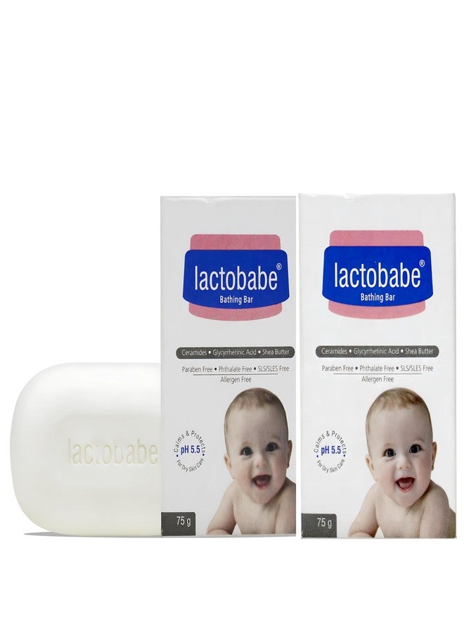 APPLE THERAPEUTICS Lactobabe Bathing Bar 75g x 2 | pH 5.5 Moisturizing Bar for Baby’s Sensitive Skin | Gentle Cleansing Skin Friendly 100% Soap Free Pediatrician Recommended | Almond oil & Milk Proteins | Pack of 2 - Image 1