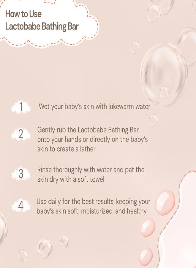 APPLE THERAPEUTICS Lactobabe Bathing Bar 75g x 2 | pH 5.5 Moisturizing Bar for Baby’s Sensitive Skin | Gentle Cleansing Skin Friendly 100% Soap Free Pediatrician Recommended | Almond oil & Milk Proteins | Pack of 2 - Image 4