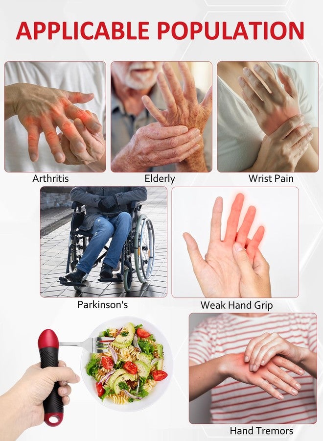 GREENANTS Adaptive Utensils, Weighted Special Supplies Spoon Fork Set, Weak Hand Grip & Handicapped & Parkinsons Aids for Living, Arthritis for Hand Tremors, Travel Eating Utensils for Disabled, Elderly, Adults - Image 3