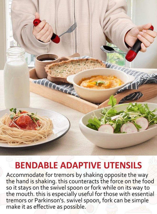 GREENANTS Adaptive Utensils, Weighted Special Supplies Spoon Fork Set, Weak Hand Grip & Handicapped & Parkinsons Aids for Living, Arthritis for Hand Tremors, Travel Eating Utensils for Disabled, Elderly, Adults - Image 5