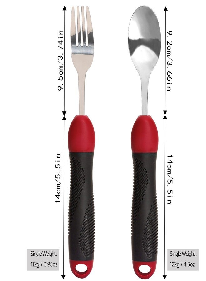 GREENANTS Adaptive Utensils, Weighted Special Supplies Spoon Fork Set, Weak Hand Grip & Handicapped & Parkinsons Aids for Living, Arthritis for Hand Tremors, Travel Eating Utensils for Disabled, Elderly, Adults - Image 4