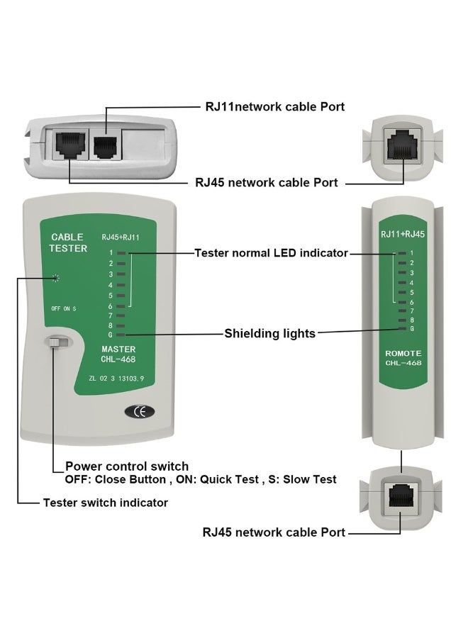 RJ45 RJ11Cat5 Cat6 LAN Cable Tester Handheld Network Cable Tester Wire Telephone Line Detector Tracker Tool kit - Image 3