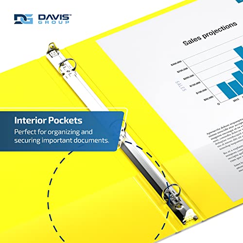 Davis Group دفاتر ديفيس جروب إيزيفيو بريميوم 3 حلقات مع أغطية شفافة وحلقات دائرية، دفاتر للمدرسة أو المكتب، 3 بوصة، عبوة من 6، أصفر - Image 5