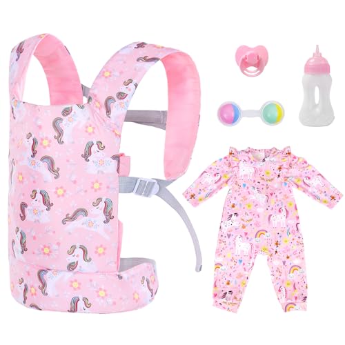18INDC 5 Pcs Doll Carrier and Accessories for 1622 Inch Doll Baby Doll Carrier for 17 Inch baby doll Doll Stuff Carrier Backpack Set for 18 Inch Doll - Image 1