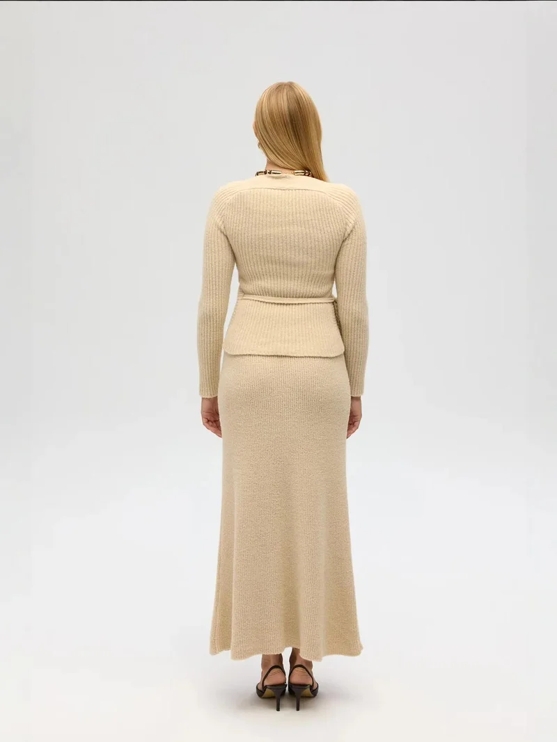 Mai Collection MAI STUDIOS Fluff Tie Up Top-Skirt Set