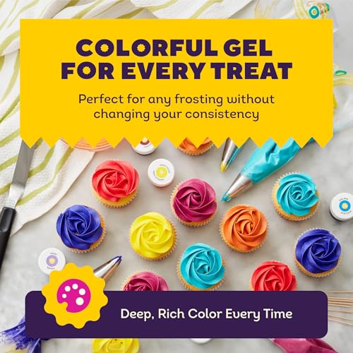 Wilton Edible Gel Food Coloring Set  For Baking  Decorating  Mixable Color Shades  Concentrated Formula for Vibrant Colors  6 Ounces Each 12Piece Set - Image 5