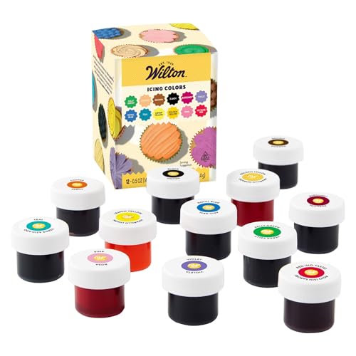 Wilton Edible Gel Food Coloring Set  For Baking  Decorating  Mixable Color Shades  Concentrated Formula for Vibrant Colors  6 Ounces Each 12Piece Set - Image 1