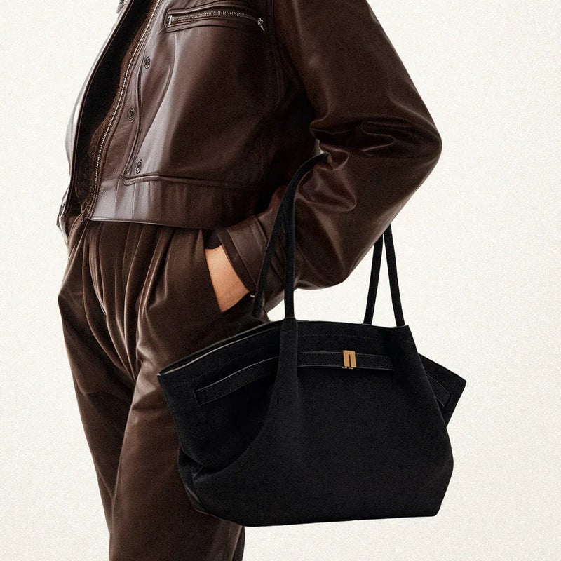 Jwpei Dumpling Bag Suede Shoulder Armpit Bag Niche Design Satchel Tote Bag Commuter Wear Crossbody Bag - Image 3