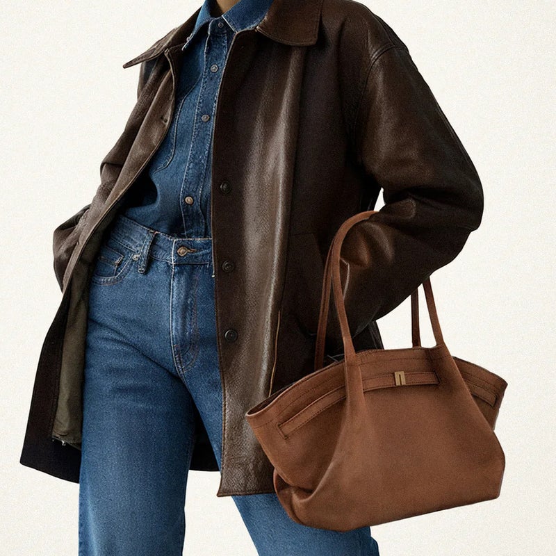 Jwpei Dumpling Bag Suede Shoulder Armpit Bag Niche Design Satchel Tote Bag Commuter Wear Crossbody Bag - Image 4