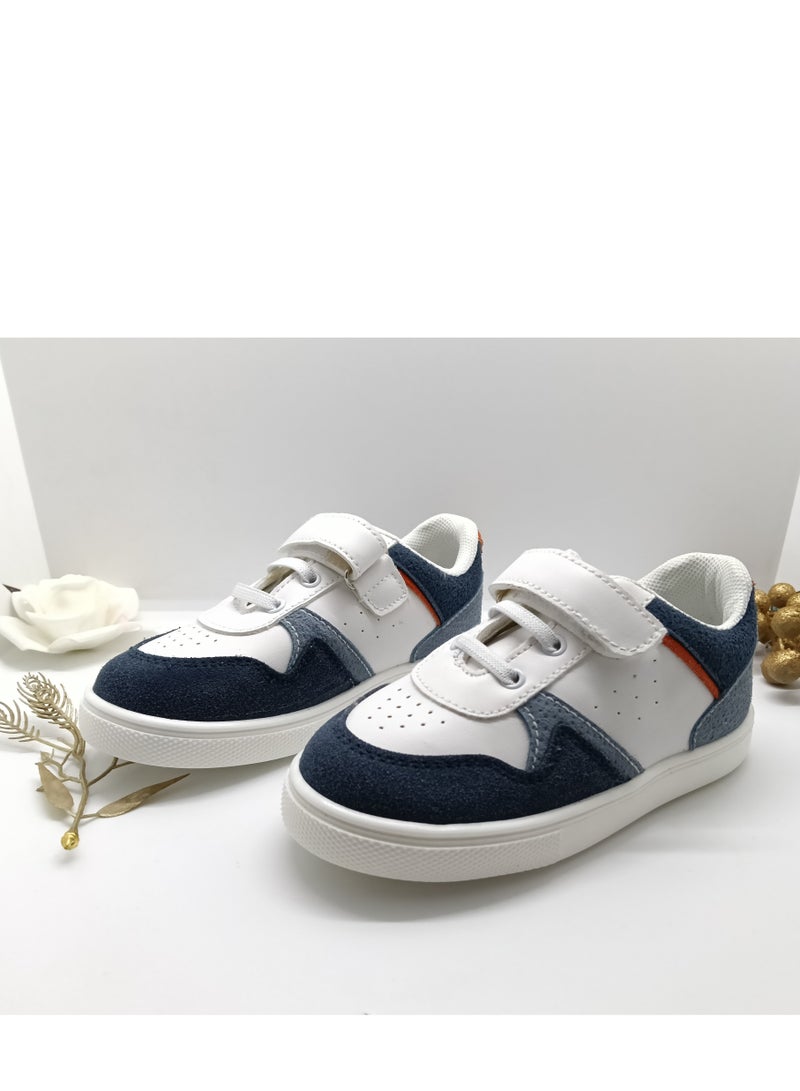 Flat Sneaker Shoes Casual For Kids - White & Blue  - Image 2