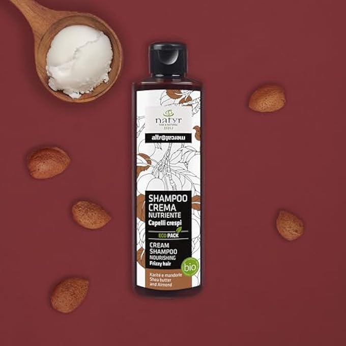 Natyr NOURISHING SHAMPOO - BRITTLE HAIR - SHEA AND ALMONDS - ORGANIC - 250 ML - Image 2