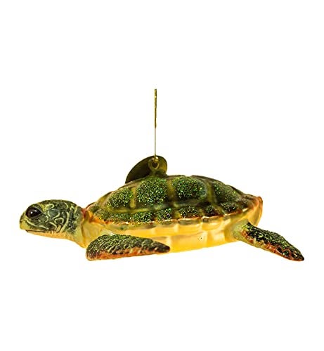 Cape Shore Sea Turtle Blown Glass Christmas Holiday Ornament 5 Inches - Image 1
