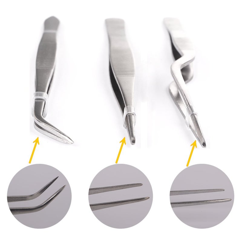Tangoowal Kitchen Cooking Tweezers Culinary 3 Piece Set Stainless Steel Tweezer Precision Tongs Offset Tip For Cooking Food Design Styling(6.3-Inch) - Image 2