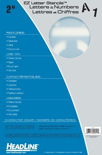 Headline Sign 91 Transparent Stencil Set, 2-Inch Letters and Numbers - Image 2