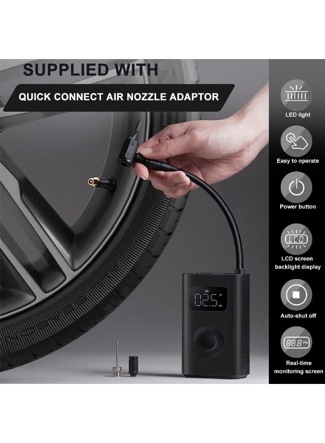 Xiaomi [2025 Upgrade] Portable Electric Air Compressor 150 PSI – Fast Inflation, Dual LCD Screen, Auto Stop, for Car/Bike/Ball – 1-Year Warranty - Image 5