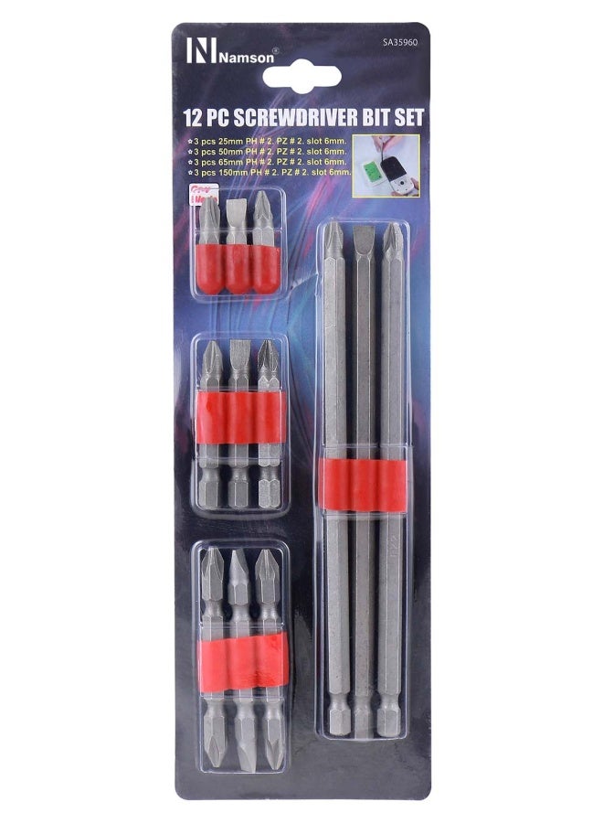 NAMSON 12  Pieces S/D Bit Set Sa35960 3  Pieces 25Mm - Image 1