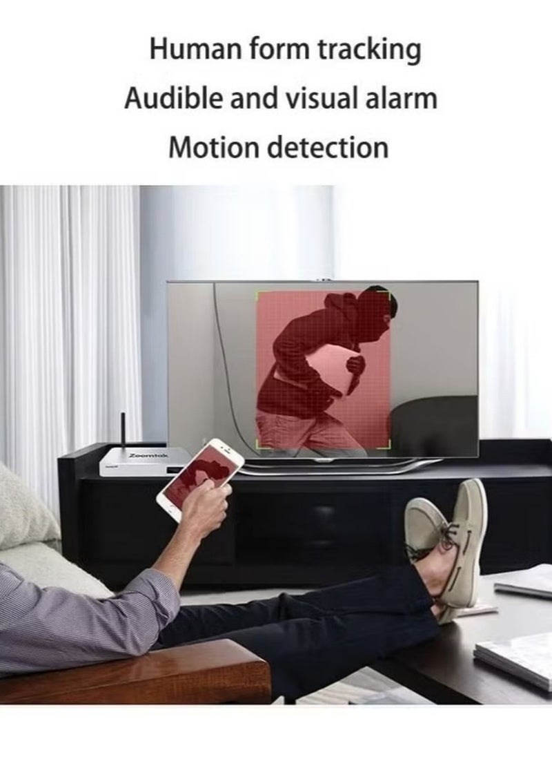 Dual-Lens HD WiFi Security Camera: 360° Pan/Tilt, Night Vision & Panoramic View, Two-Way Audio, Human Detection, Real-Time Alerts, Phone Remote Access for Multi-Room/Multi-Household Surveillance