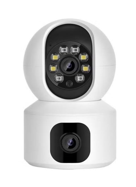 Dual-Lens HD WiFi Security Camera: 360° Pan/Tilt, Night Vision & Panoramic View, Two-Way Audio, Human Detection, Real-Time Alerts, Phone Remote Access for Multi-Room/Multi-Household Surveillance