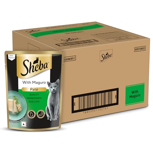 Sheba Pate Adult Wet Cat Food, Maguro, 28 x 70g, Soft Pate Texture, Hydrating Food Crafted Ingredients, Balanced Nutrition for Healthy Cats​ - Image 1