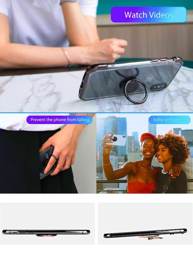 Chase Up 360° Rotating Phone Ring Holder, Metal Phone Kickstand Grip - Rotation Phone Holder Compatible with All Phones, Galaxy Series, Tablets, Slim Portable Design for Travel & Daily Use (2-Pack) - Image 2