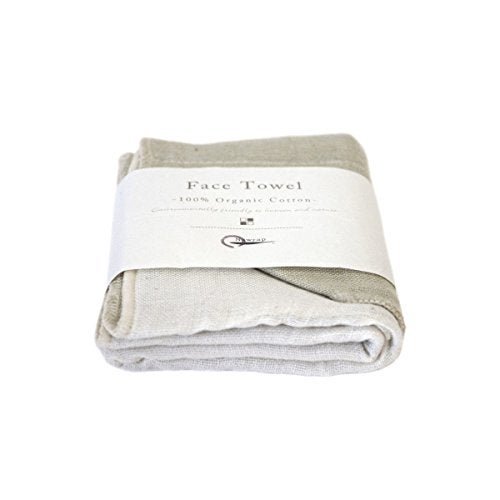 Nawrap 100% Organic Cotton, Face Towel, Green/Ivory - Image 2