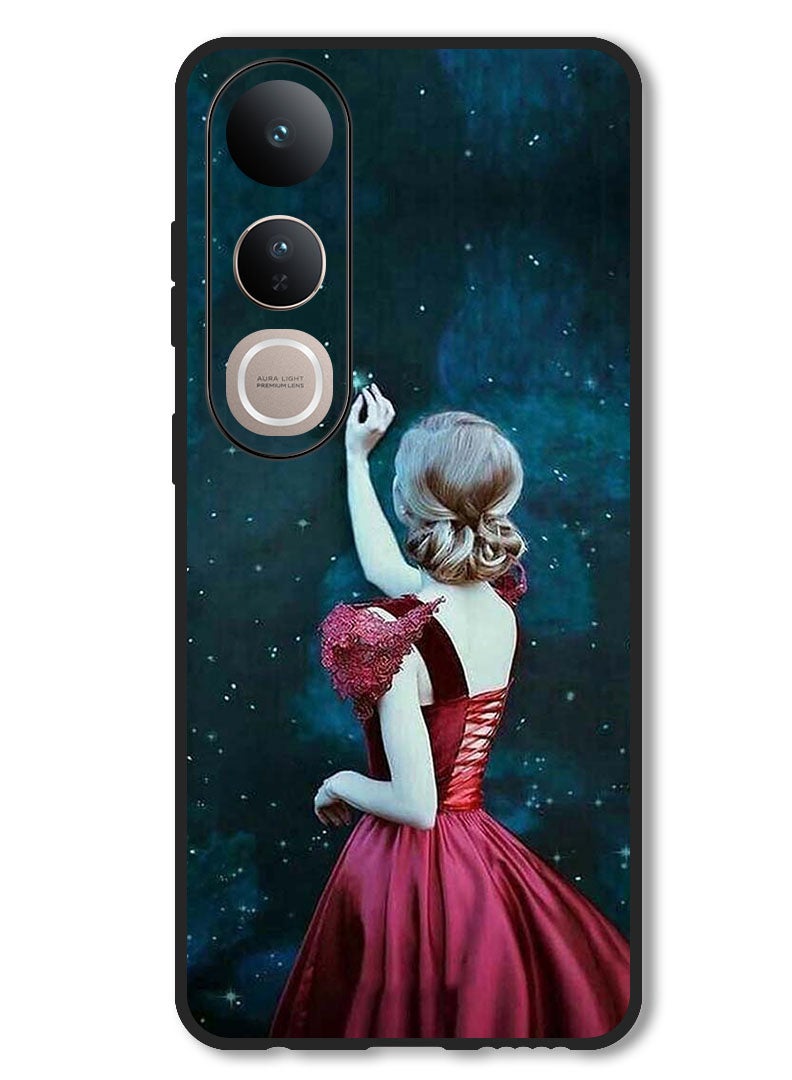 Theodor Case Compatible with Vivo V50 Lite Protection Shockproof Bumper Cover Girl Touching Star - Image 1