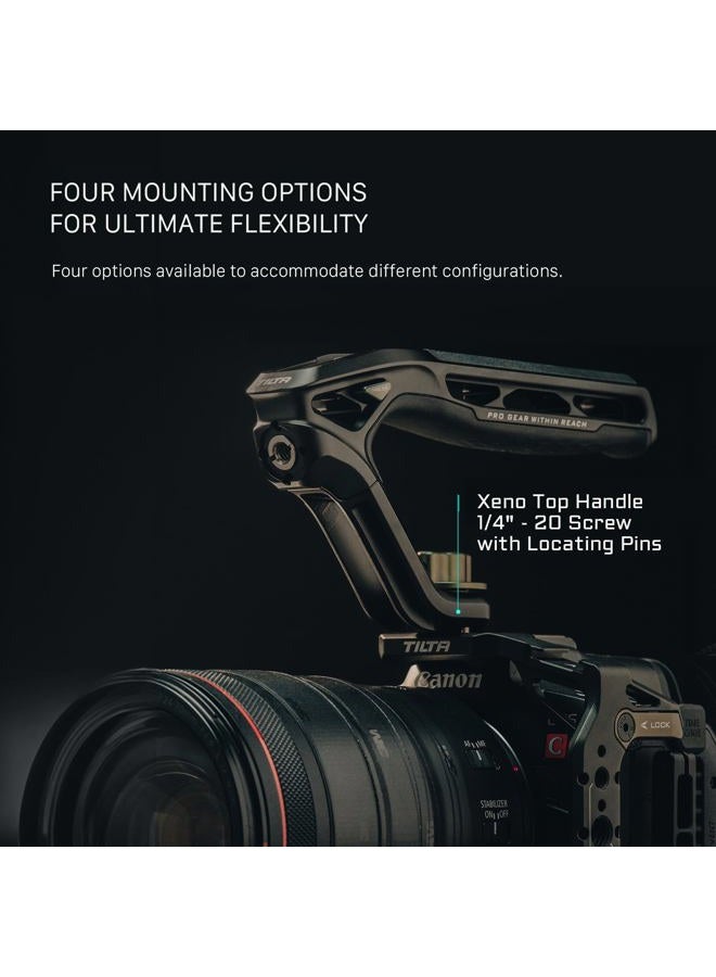 Tilta Xeno Top Handle | Aluminum Alloy and Silicone Build | Fits Most Cameras/Cages | 1/4″-20 and 3/8″-16 Threads w/Locating Points | Safety Release Pin (Titanium Gray, Dual 1/4″) - Image 4