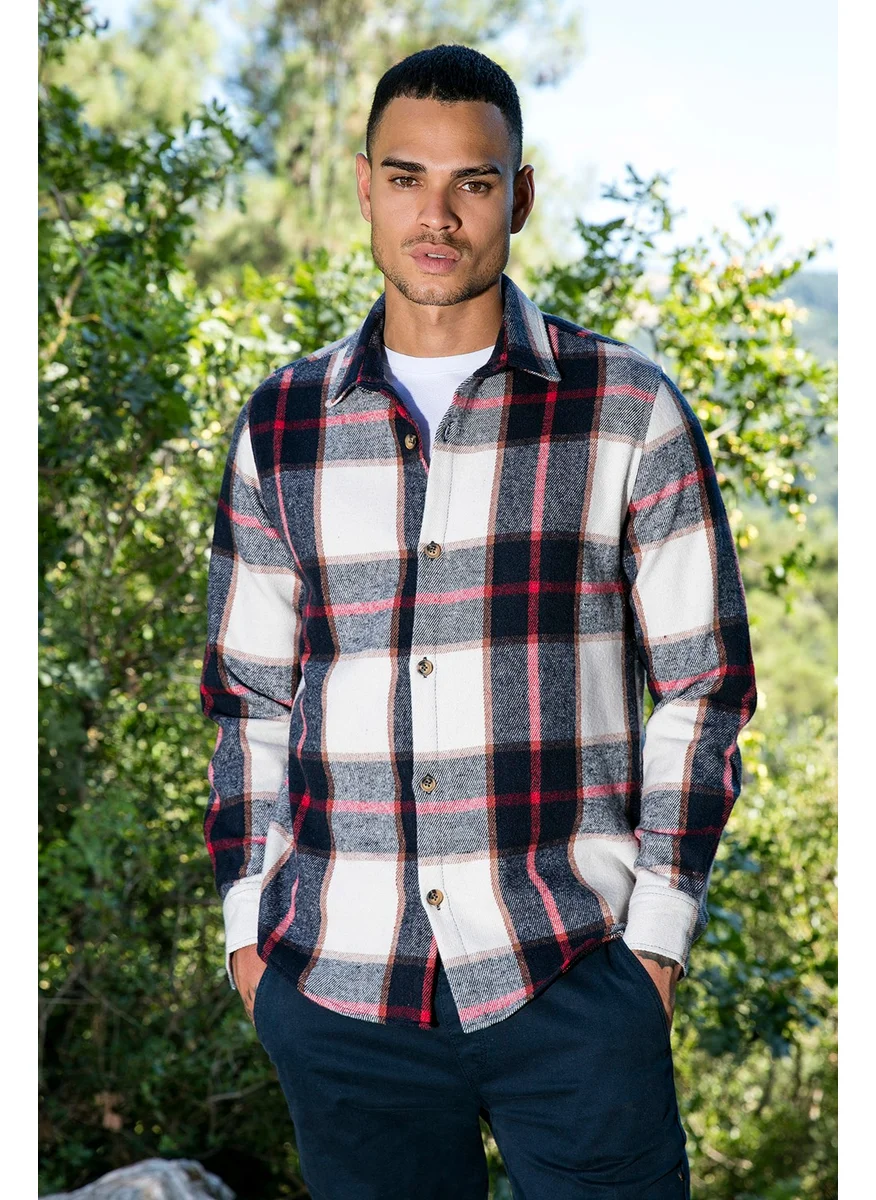 بوراتي Plaid Regular Fit Winter Shirt Men's Shirt CF24W129000