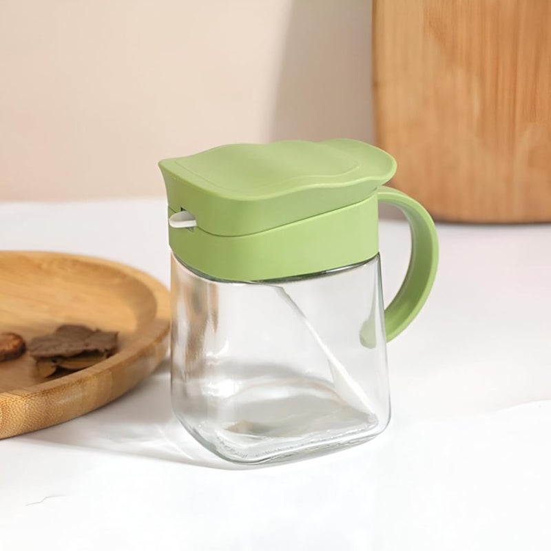 Sugar Bowl - 350ml Glass Jar with Lid for Spices and Seasonings, Includes Spoon for Easy Use (Random color, 1pcs)