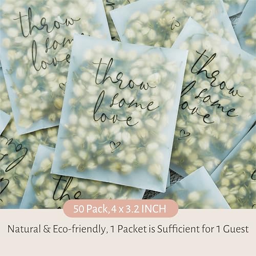 Rainbow Pana 50 Pack Prefilled Confetti Packets | Biodegradable Confetti, Dried Flower Petals | Real Flower Petals to Throw at Wedding, Glassine Bags Rose Wedding Send Off Ideas - Image 4