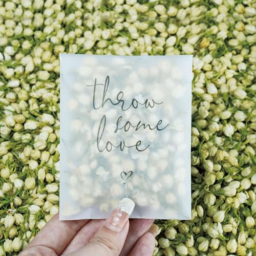 Rainbow Pana 50 Pack Prefilled Confetti Packets | Biodegradable Confetti, Dried Flower Petals | Real Flower Petals to Throw at Wedding, Glassine Bags Rose Wedding Send Off Ideas - Image 1