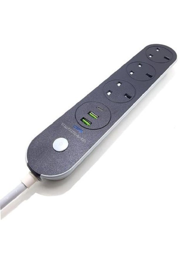 PowerMax Power Strip, Multi-function Power Socket, 3-Port Splitter - Image 2