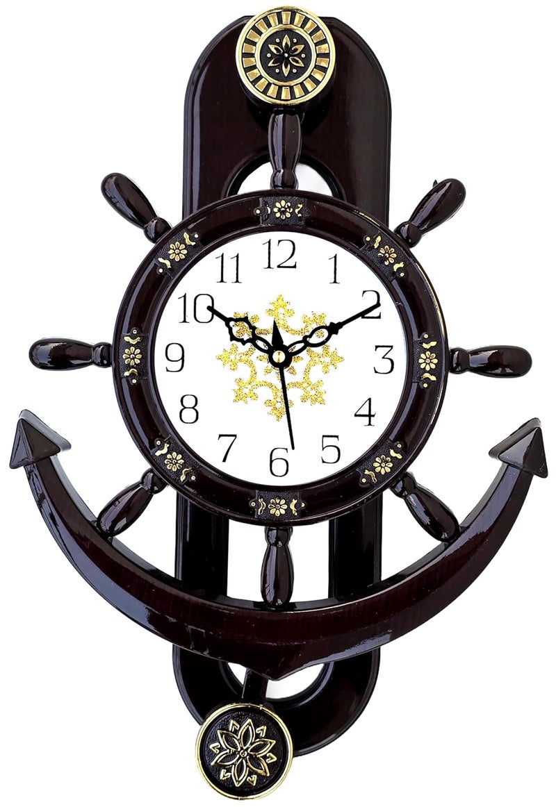 E - Ezra E Ezra Plastic Abstract Pendulum Analog Wall Clock 35 x 24 Cm - Image 2