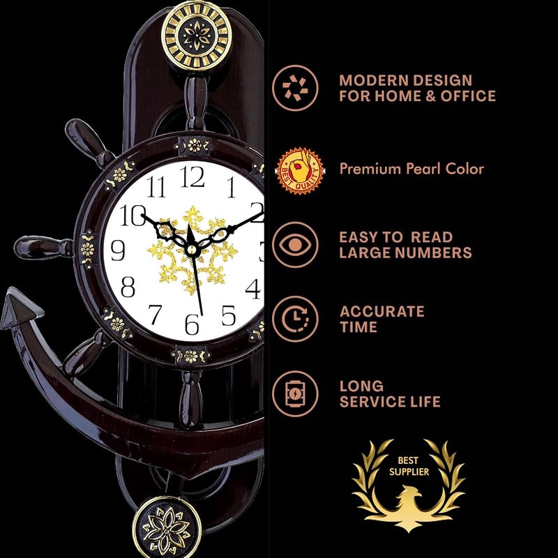 E - Ezra E Ezra Plastic Abstract Pendulum Analog Wall Clock 35 x 24 Cm - Image 3