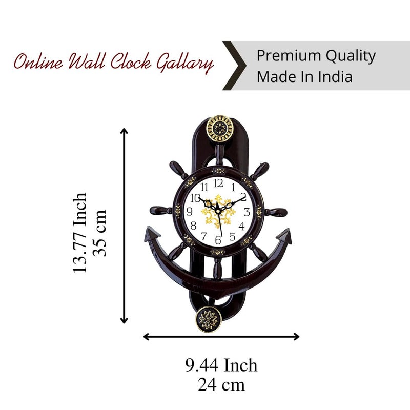 E - Ezra E Ezra Plastic Abstract Pendulum Analog Wall Clock 35 x 24 Cm - Image 5