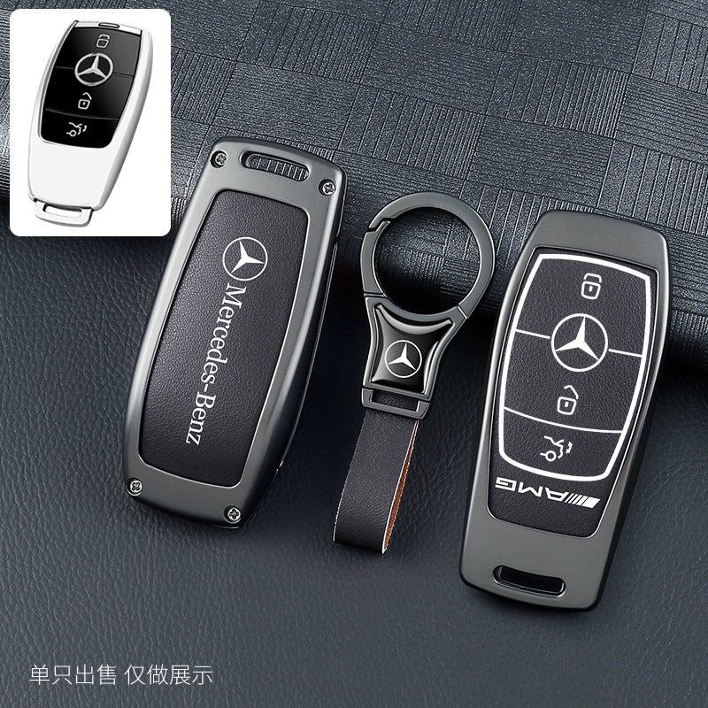 غطاء مفتاح لمرسيدس بنز EQC350 موديل 2022 - غطاء حماية معدني من سبيكة الزنك للـEQC400، للرجال والنساء - Image 1
