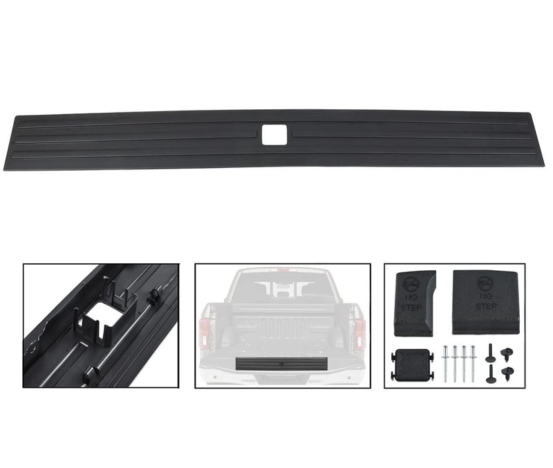 OKPARZ Compatible for Flexible Flex Step Center Tailgate Cap Mad Trim Molding with Release Button Ford F150 F150 20152020 FL3Z9940602B