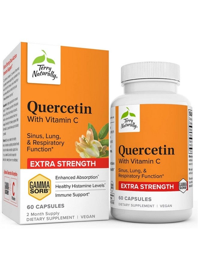 Terry Naturally Quercetin with Vitamin C Enhanced Absorption - Quercetin Supplement for Immune Support & Cellular Health - Respiratory Supplement for Sinus & Lung Health - 60 Capsules - Image 1