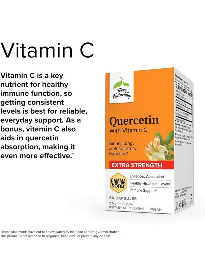Terry Naturally Quercetin with Vitamin C Enhanced Absorption - Quercetin Supplement for Immune Support & Cellular Health - Respiratory Supplement for Sinus & Lung Health - 60 Capsules - Image 5
